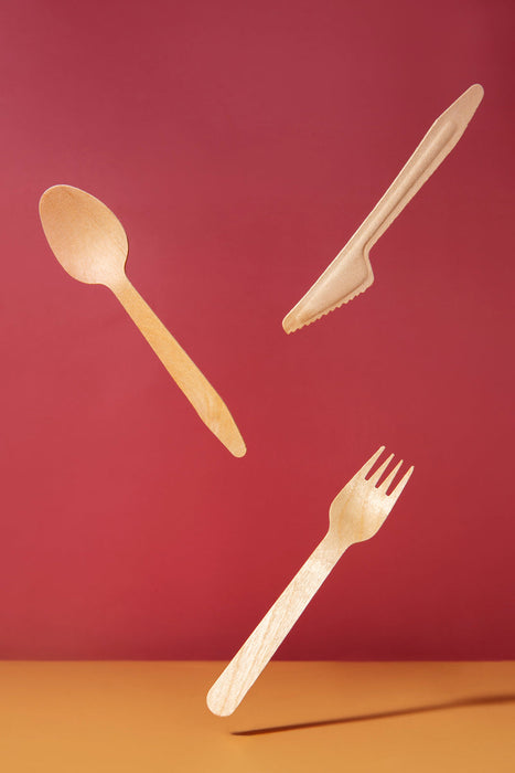 Hercule Kit couverts bois 3 / 1: couteau fourchette cuillère emballage kraft   H185mm-250Pcs