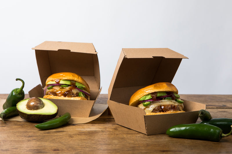 Boite burger carton kraft brun  75x75mm H50mm-500Pcs