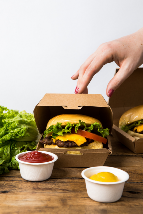 Boite burger carton kraft brun  75x75mm H50mm-500Pcs