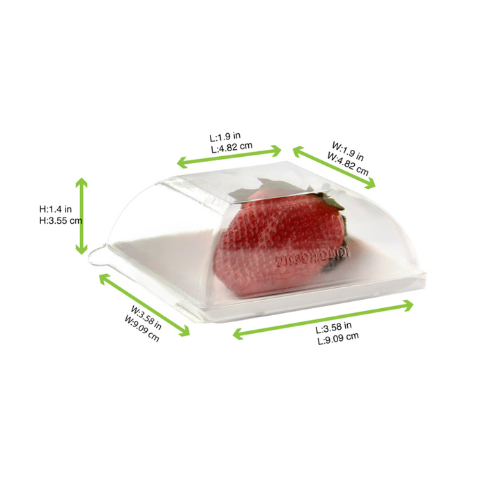 Couvercle BioNchic dôme transparent en plastique PET 91x91mm H36mm-100Pcs