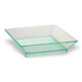 Plato verde transparente rectangular en PS KLARITY 65x65mm - 50Uds