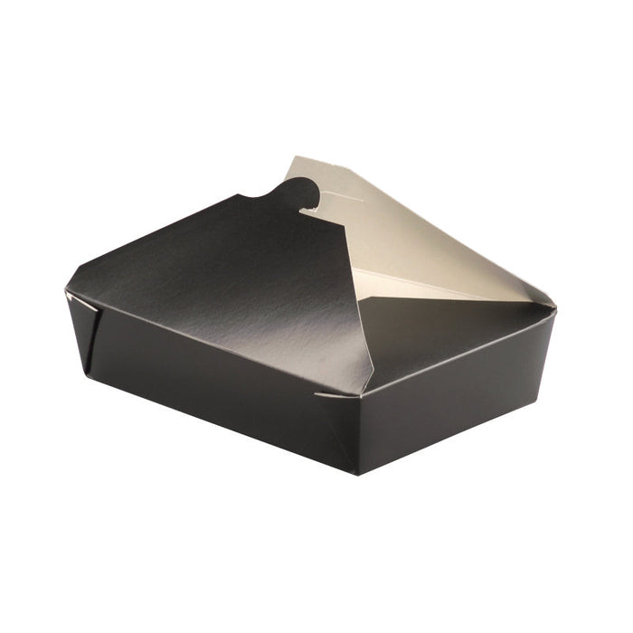 Caja de comida en cartón negra con cierre 1450ml 217x160mm A50mm - 25Uds