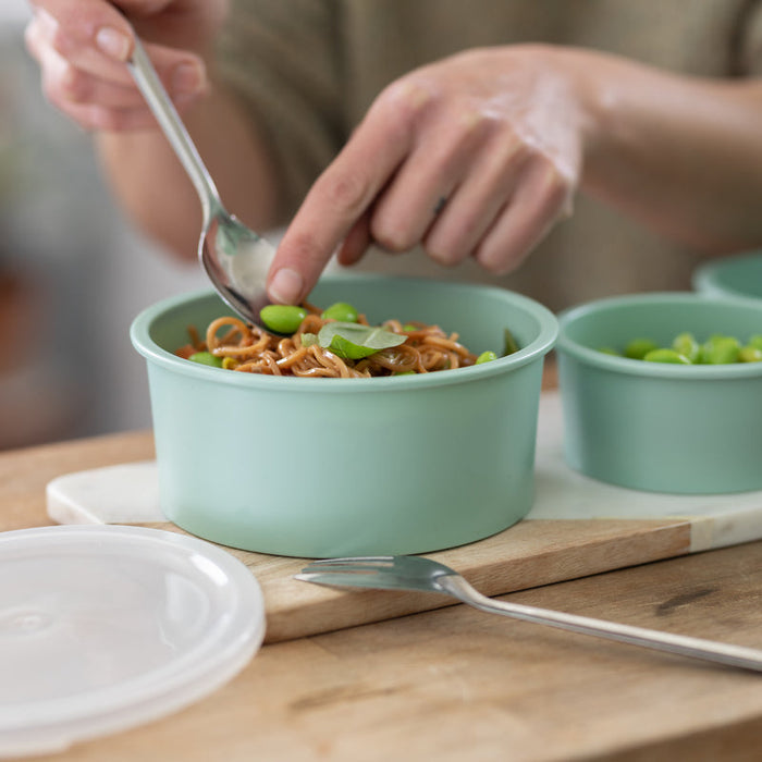 Bol Phoenix en plastique RPET réemployable vert d'eau  H77mm 1500ml-24Pcs