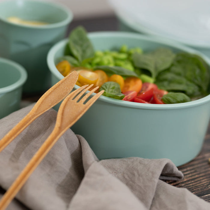 Bol Phoenix en plastique RPET réemployable vert d'eau  H77mm 1500ml-24Pcs