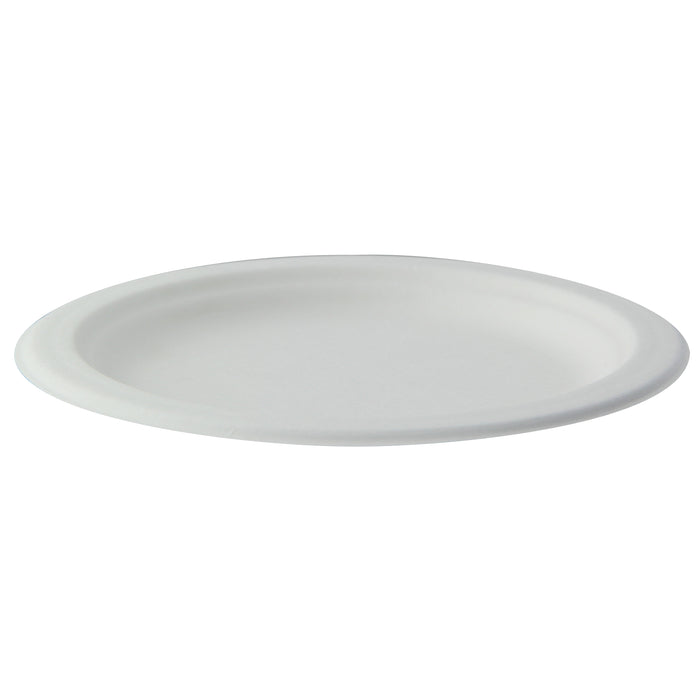Plato redondo de caña de azúcar blanco Ø215mm - 125Uds