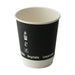 Vaso de cartón negro de doble pared sin plástico, Base agua 230ml Ø80mm A92mm - 25Uds