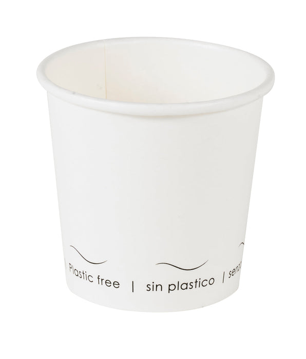 Gobelet Eden blanc en carton sans plastique, Waterbased  H60mm 90ml-1000Pcs