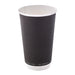 Vaso de cartón negro de doble pared sin plástico, Base agua 460ml A136mm - 25Uds
