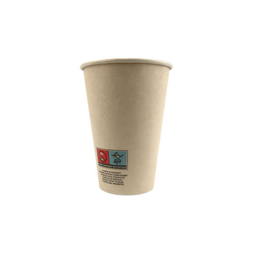 Vaso de cartón de fibra de bambú blanco con laminación PE 230ml A92mm - 50Uds