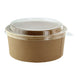 Combo Ensaladera redonda cartón kraft BUCKATY con tapa 1200ml Ø165mm A75mm - 25Uds