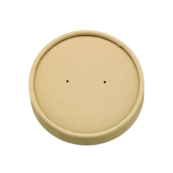 Couvercle plat brun en carton kraft sans matière plastique, Waterbased  H16mm-360Pcs