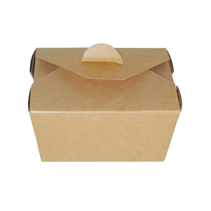 Caja de comida en cartón kraft laminado PE 750ml 130x107mm A67mm - 25Uds
