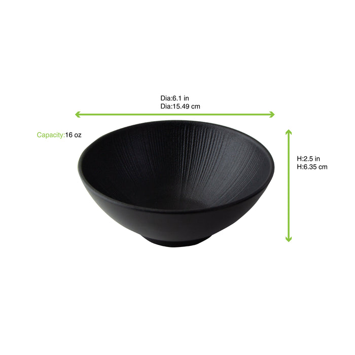 Black Phoenix bol noir ré-employable   H62,5mm 500ml-12Pcs