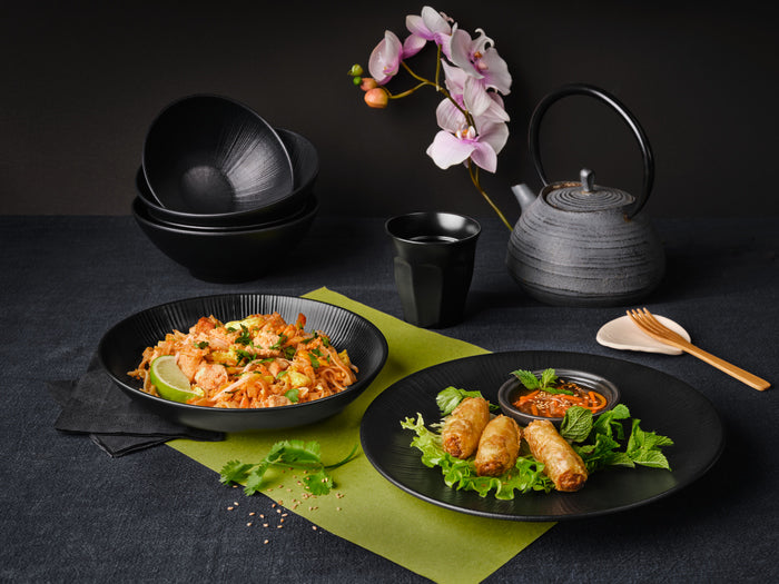 Black Phoenix assiette creuse noire ré-employable   H46mm 950ml-12Pcs