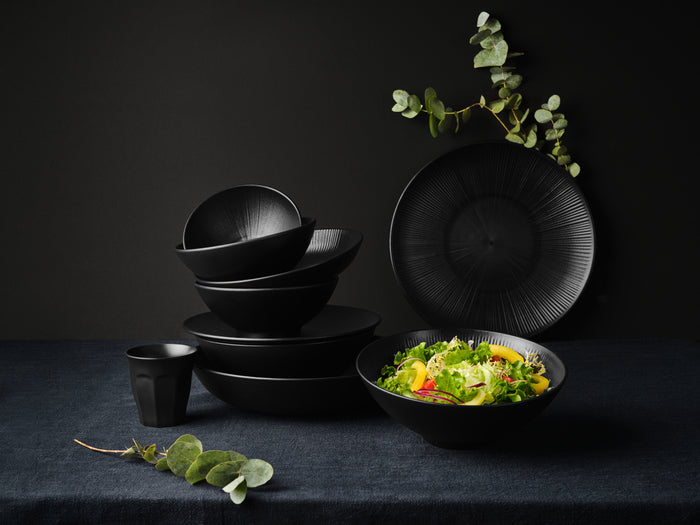 Black Phoenix assiette creuse noire ré-employable   H46mm 950ml-12Pcs