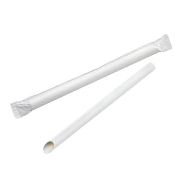 Pajita blanca biselada para Bubble Tea 200mm - 250Uds