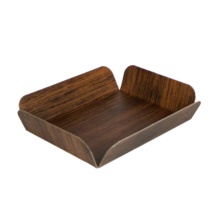 Rectangle rainé carton, décor bois 2 faces + couv. Pet  152,4x203,2mm H50,8mm-100Pcs