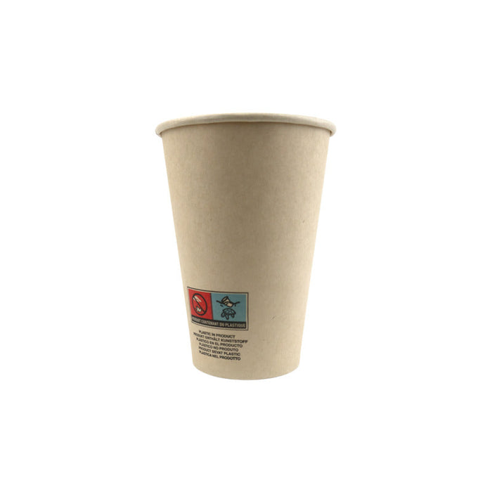 Vaso de cartón de fibra de bambú blanco con laminación PE 200ml A91mm - 50Uds