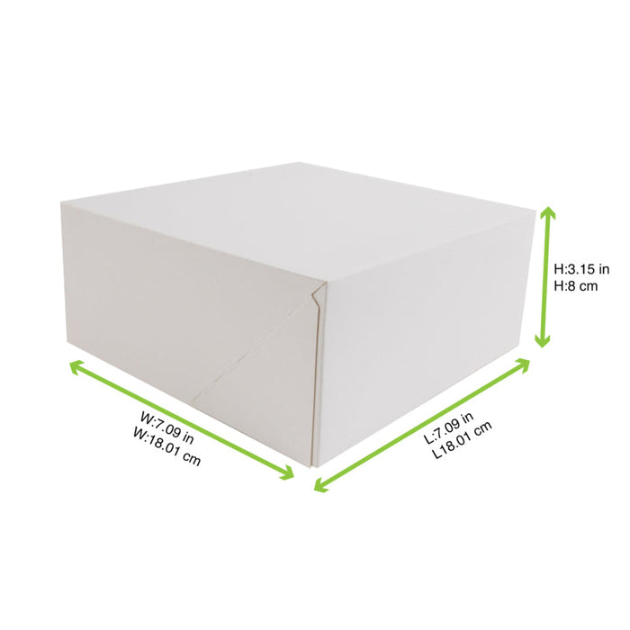 Boite pâtissière carton blanche  180x180mm H80mm - 50Pcs
