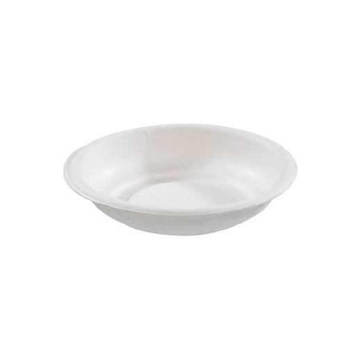 Mini plato de pulpa redondo blanco  H15mm - 100Uds