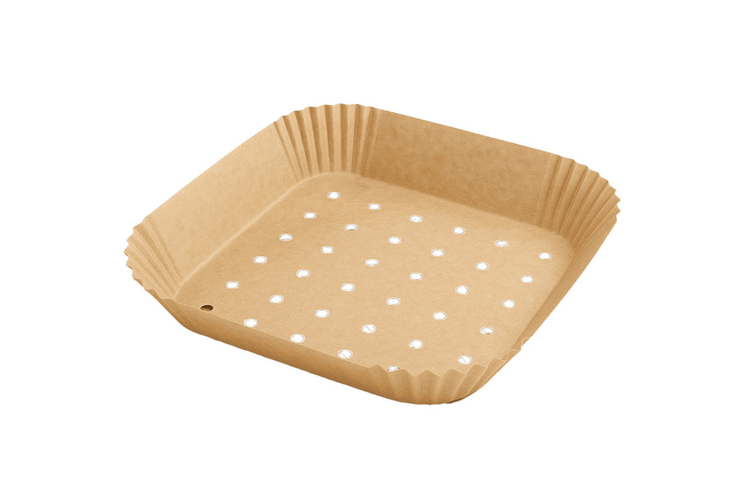 Moule à friture perforé carré kraft   160x160mm H45mm-2400Pcs