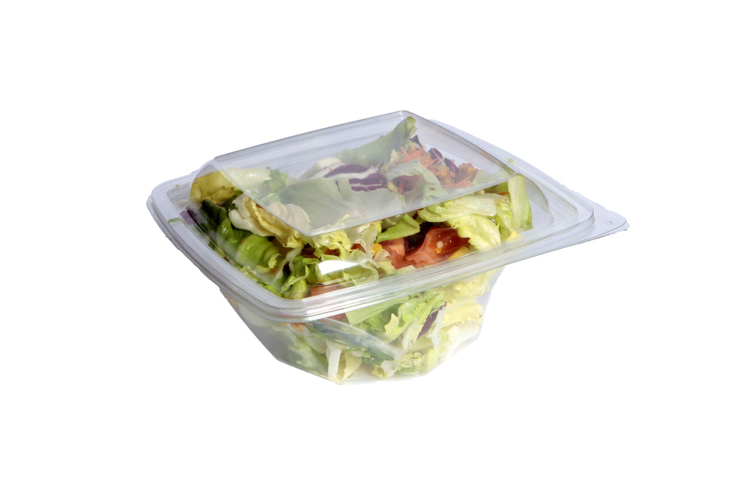 Saladier PET carré transparent vrillé  200x200mm H80mm 1000ml-400Pcs