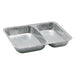 Barquette aluminium rectangulaire 2-compartiments 227x177mm H30mm-1000Pcs