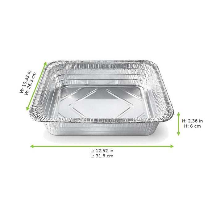 Barquette aluminium rectangulaire refermable 318x264mm H60mm 3100ml - 200Pcs