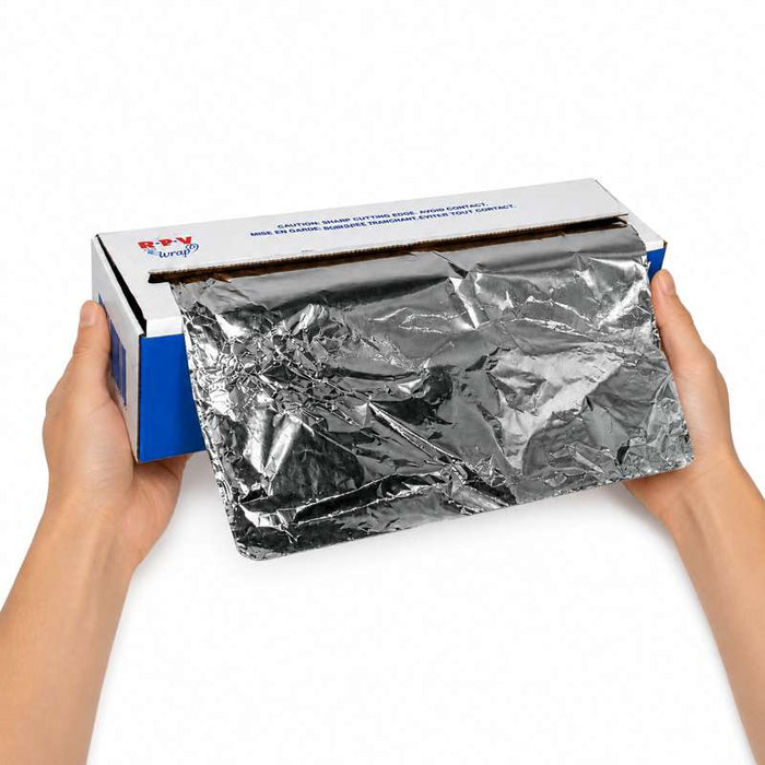 Film aluminium 10 microns en rouleau avec boîte distributrice 450mm x 200m - 1Pcs