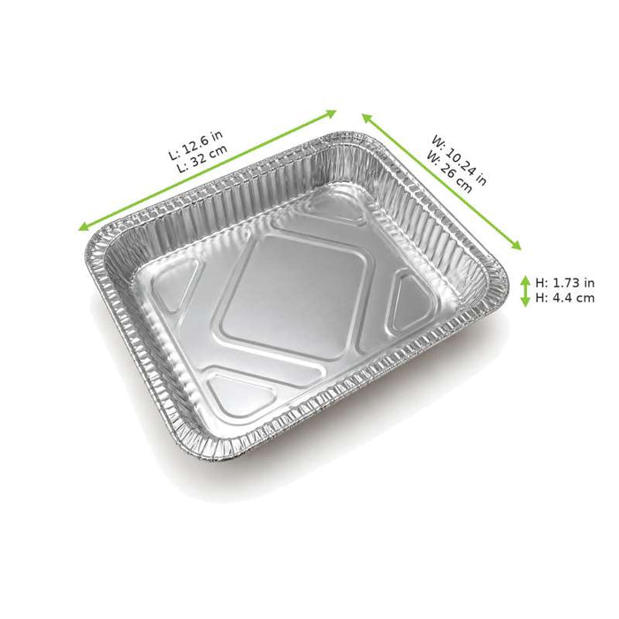 Barquette aluminium rectangulaire format GN 1/2 320x260mm H44mm 2100ml - 200Pcs