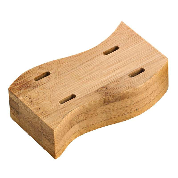 Mini support en bambou forme vague pour 4 piques 80x40mm H20mm - 10Pcs