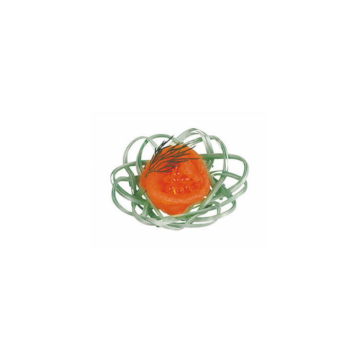 Mini corbeille fleur en bambou tressé teinté vert "Akita" Ø60mm H25mm - 1000Pcs