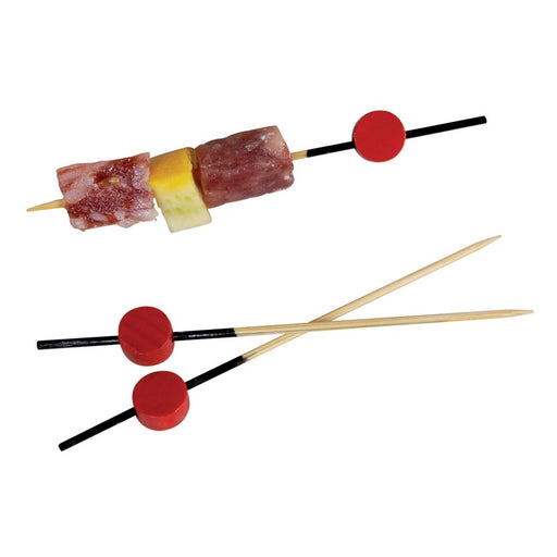 Pique bambou Atami avec décor noir et boule rouge  H90mm - 2000Pcs