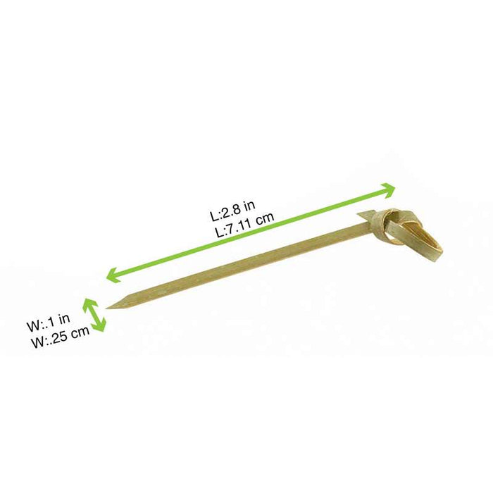 Pique bambou Noshi avec extrémités en pointe et en boucle  H70mm - 2000Pcs