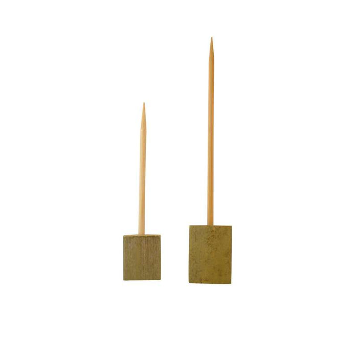 Pique bambou avec une extrémité en bloc en bambou  H150mm - 480Pcs