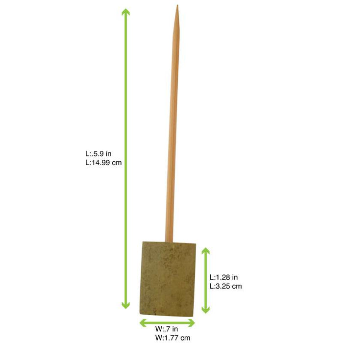 Pique bambou avec une extrémité en bloc en bambou  H150mm - 480Pcs