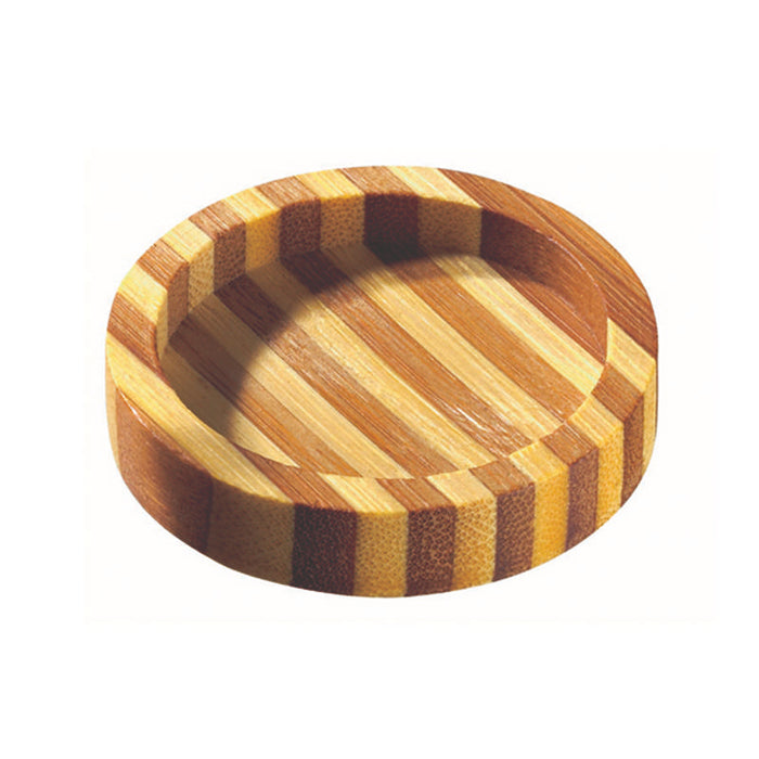 Assiette ronde bicolore en bambou "Cheng"   H11mm-144Pcs