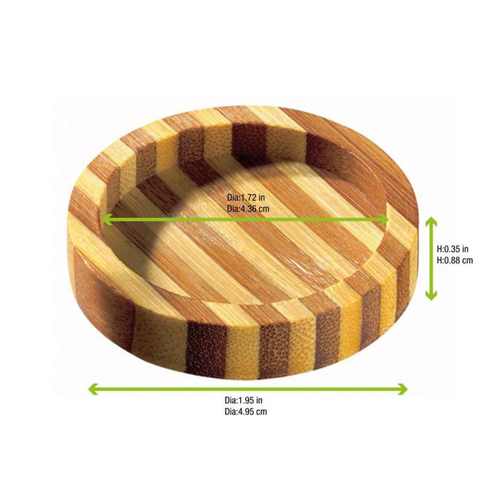 Assiette ronde bicolore en bambou "Cheng"   H11mm-144Pcs