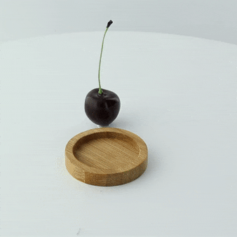 Assiette ronde bicolore en bambou "Cheng"   H11mm-144Pcs