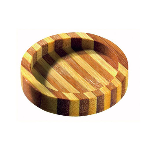 Assiette ronde bicolore en bambou "Cheng"   H11mm-144Pcs