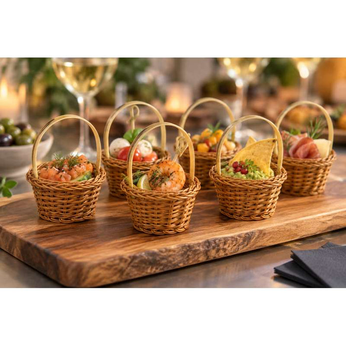 Mini panier osier à anse "Chiang"  H100mm - 300Pcs