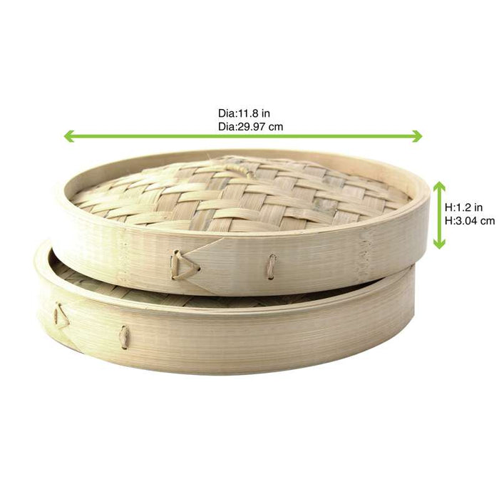 Couvercle plat en bambou tréssé  H50mm-10Pcs