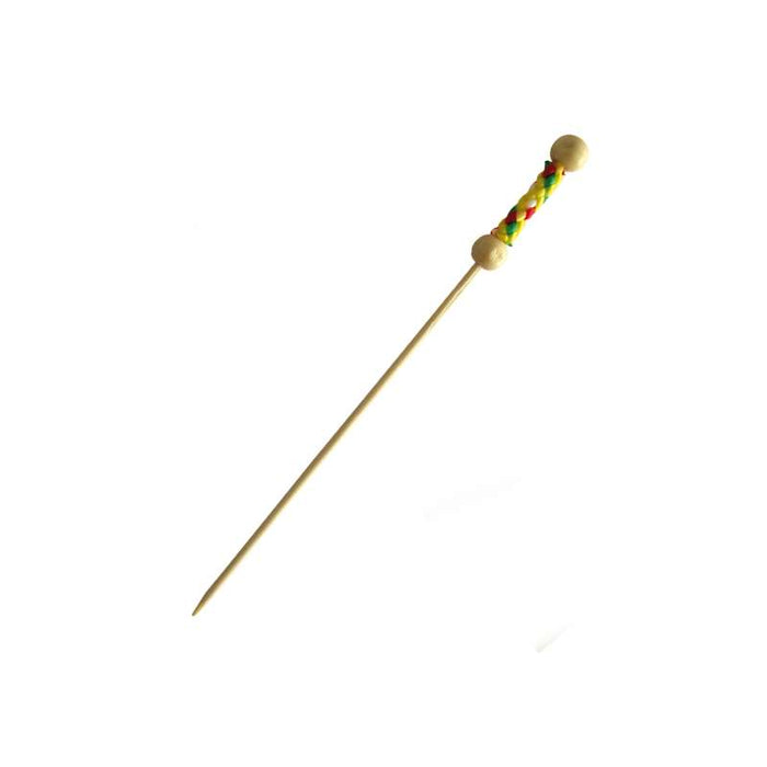 Pic en bambou "Fuji" à perles décor jaune 112mm - 2000Pcs