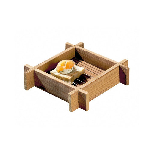 Mini plateau bambou carré "Hanako"  120x120mm H24mm-200Pcs
