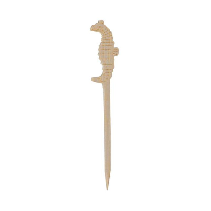 Pique bambou Tokai avec une extrémité décor hippocampe  H90mm - 2000Pcs