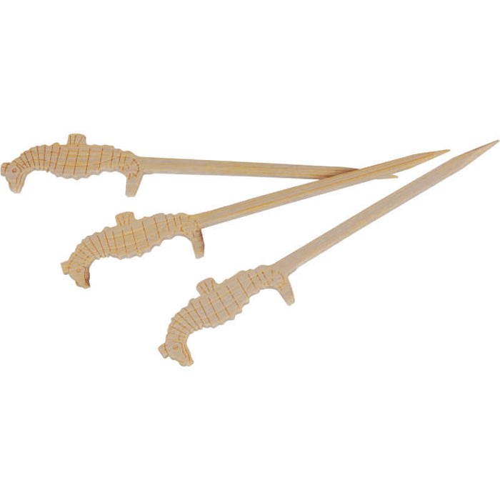 Pique bambou Tokai avec une extrémité décor hippocampe  H90mm - 2000Pcs