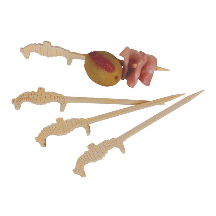 Pique bambou Tokai avec une extrémité décor hippocampe  H90mm - 2000Pcs
