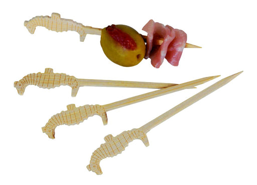 Pique bambou Tokai avec une extrémité décor hippocampe  H90mm - 2000Pcs
