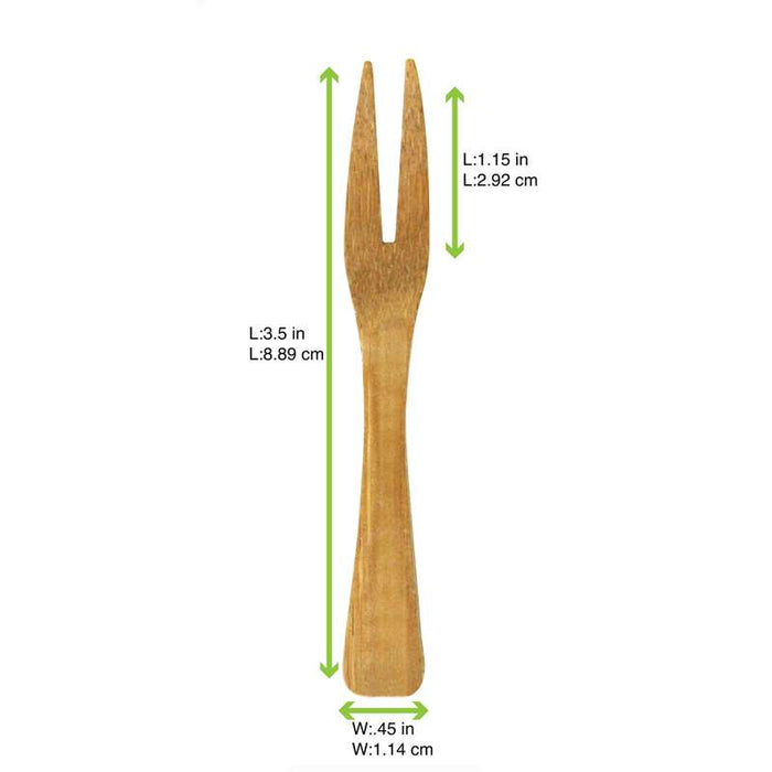 Mini fourchette "Kamala" en bambou 90mm - 500Pcs