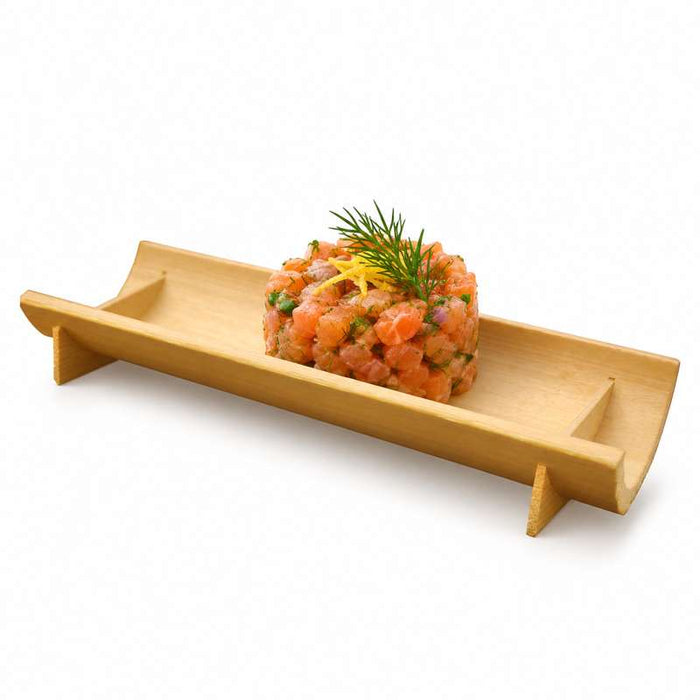 Assiette socle demi bambou "Koshu"  150x60mm H23mm-200Pcs